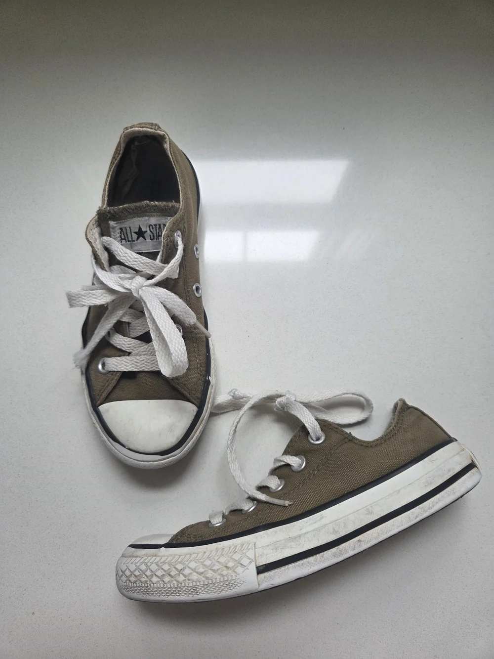 Converse Kids' Olive Green Low-Top Sneakers